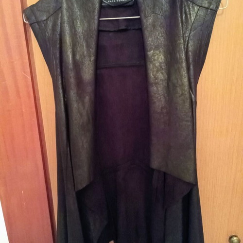 Zara women's black vest like new, short front long back
