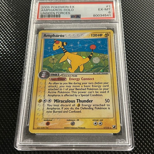 Ampharos EX Unseen Forces PSA 6 graded Pokemon card