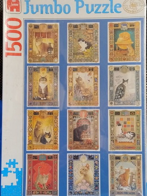 Παζλ Lesley Anne Ivory Starsing Cats Jumbo 1500 καινούργιο με ζελατίνα
