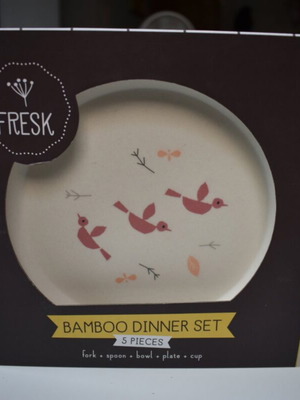 Bamboo dinner set Fresk 5 pieces for children