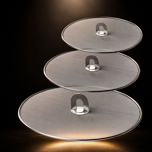 Set of 3 Stainless Steel Frying Pan Splash Guards new