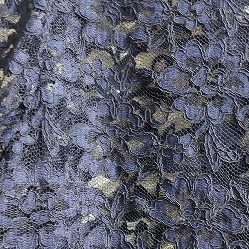 Luxury lace cardigan, for bulky, 3XL, size 58, length 85cm, dark blue, long sleeve