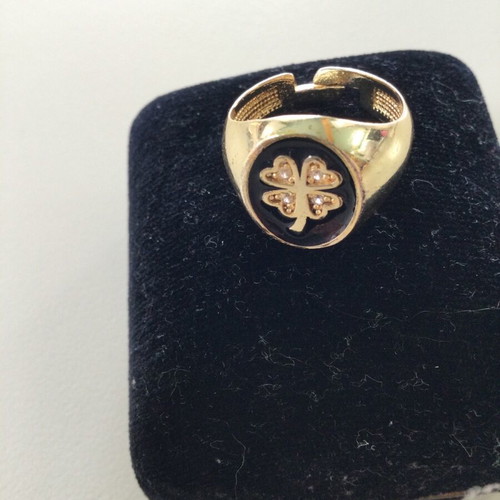 Silver gold-plated ring with enamel like new