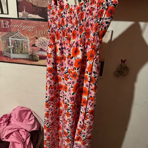 Floral long dress like new, colorful, size S/M