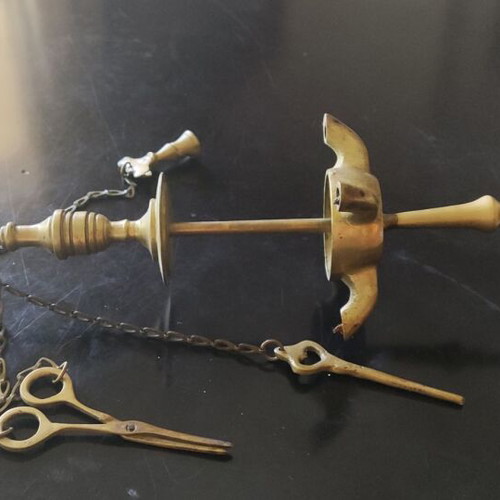 Lamp set of 4 like new from Pentelic marble and brass
