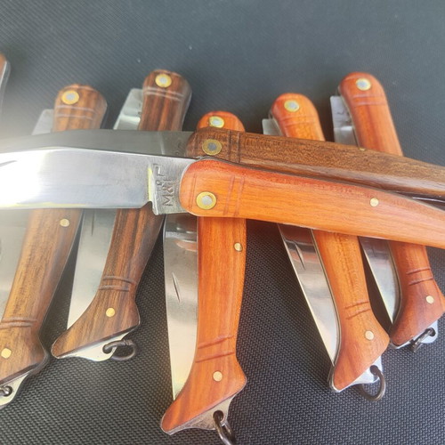 Gabrovska Nozhka Knife new, handmade with walnut and plum handles