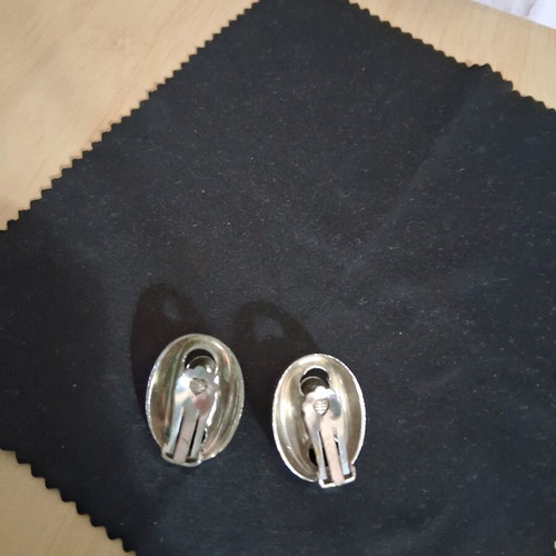 Earrings used silver clip-on 70's vintage