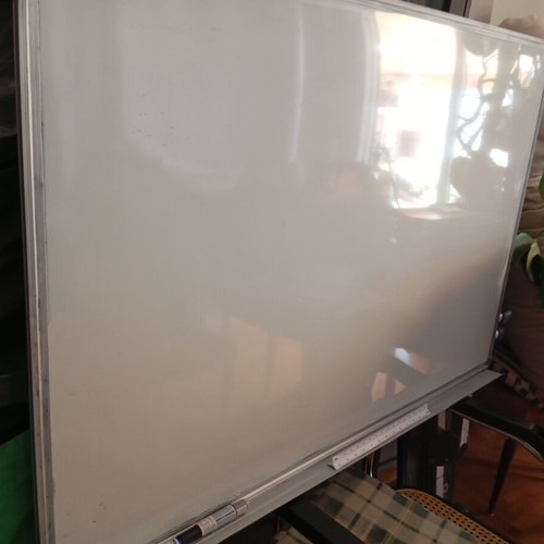 Magnetic Whiteboard Lacquered Steel 1.20×80 cm with Aluminum Frame like new