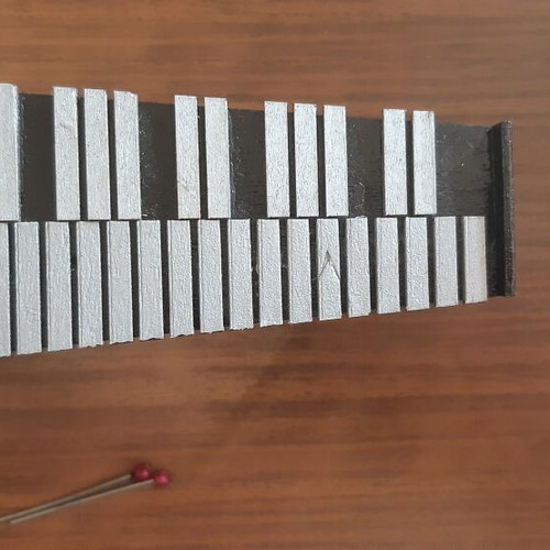 Set of musical instruments like new, wooden and metal miniatures