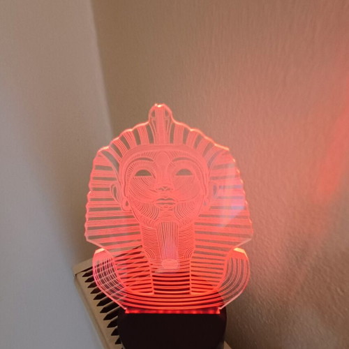 Pharaoh 3D Night Light Lamp like new with 8 colors and touch mode