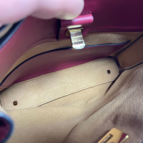 MCM leather shoulder bag like new, red