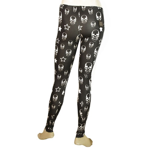 Philipp Plein leggings used, black with white skulls, size XS