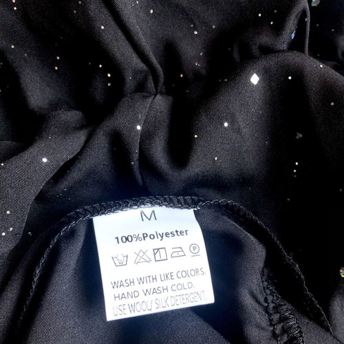 Black halter dress with glitter, size M, new