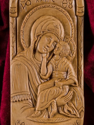 Panagia Kecharitomeni Icon made of Wax, Mastic and Incense