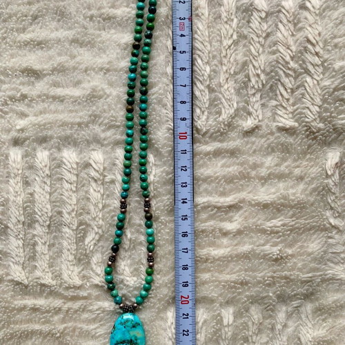 Boho handmade necklace with natural turquoise like new