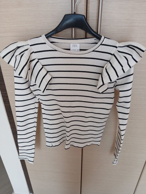 Zara blouse for girls size 11-12 like new black and white