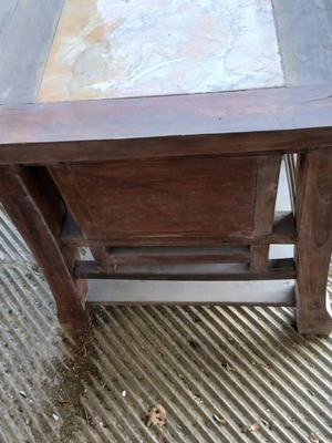 Chinese tables used with marble top and drawers
