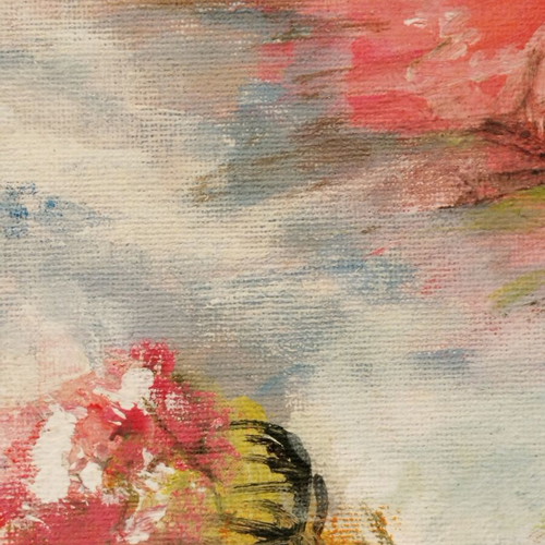 Original Acrylic Painting Flowers by M. Psiacha like new