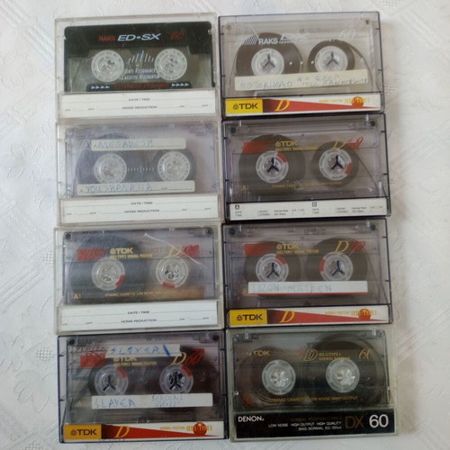 Cassette tapes used, 8, metal bands, untested
