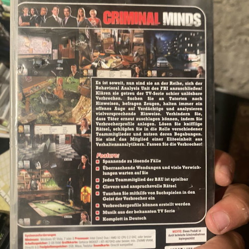 Criminal Minds PC game, good condition