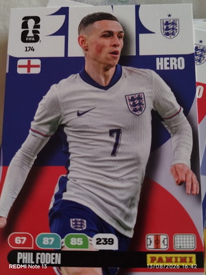 Phil Foden Panini Adrenalyn XL FIFA World Cup 2026 αυτοκόλλητο