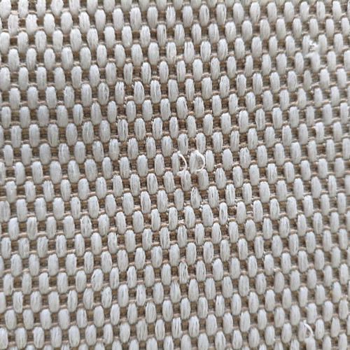 Jacquard Sofa Throws Set of 2 Used Beige-Ecru with Fringes