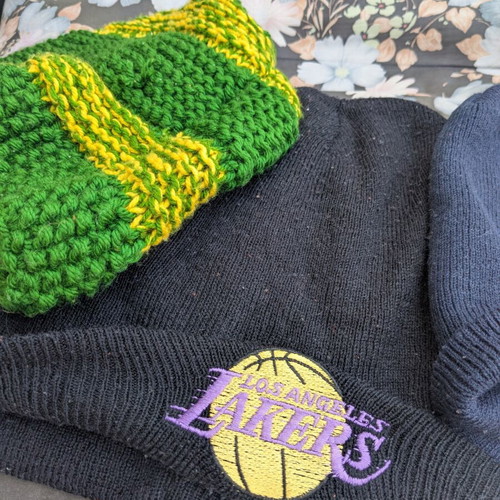 Handmade wool knit caps, athletic, solid colors