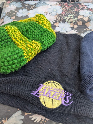 Handmade wool knit caps, athletic, solid colors
