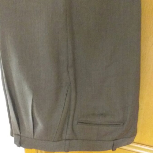 Men's checked wool jacket and olive brown trousers used
