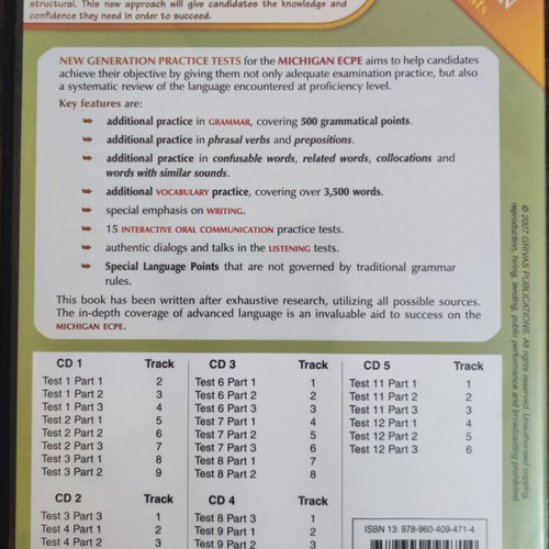 Michigan ECPE CD set like new, 5 discs, exam listening material