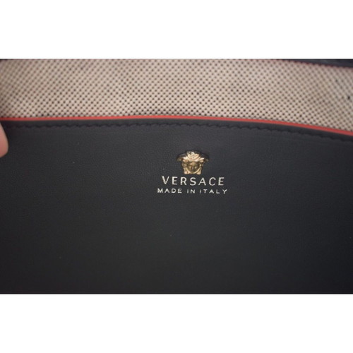 Versace tricolor leather shoulder bag with Medusa metal logo