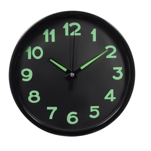 Wall clock with glowing numbers new quartz analog