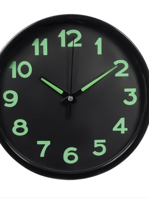Wall clock with glowing numbers new quartz analog