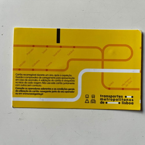 Lisbon Metro Ticket used 2026 Portugal