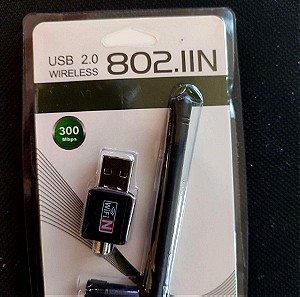 USB Αντάπτορας Δικτύου με Αποσπώμενη Κεραία 300Mbps