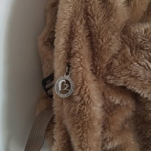 Fur backpack like new, brown-beige