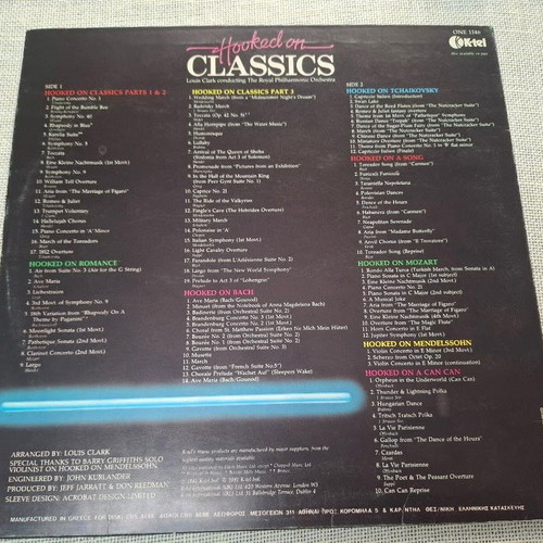 Hooked On Classics LP by Louis Clark Conducting The Royal Philharmonic Orchestra used