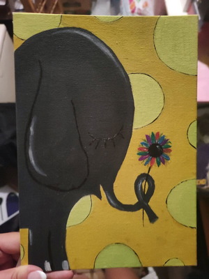 Canvas painted with acrylics 18cm x 22.5cm made to order