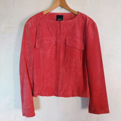 Women's leather jacket pink, size XL, like new