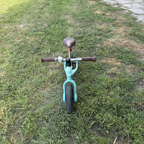 Children's balance bike like new, adjustable height, mint/turquoise