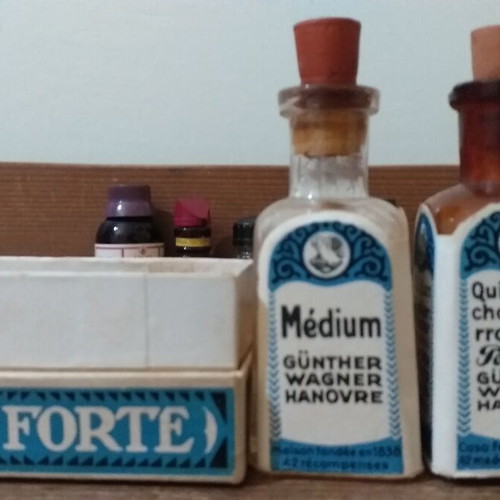 Pelikan collectible ink bottles used, set