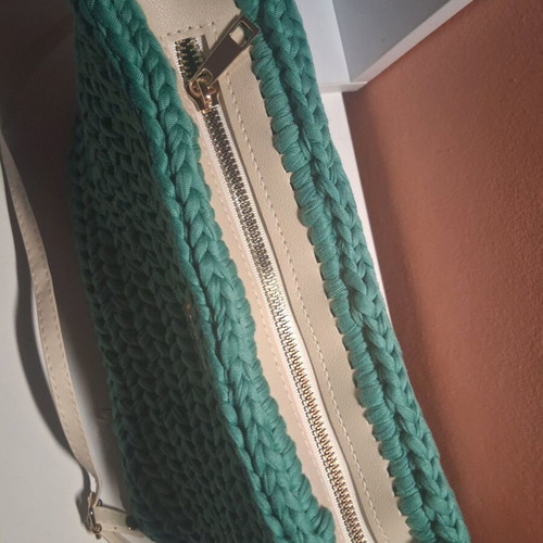 Women's shoulder bag new handmade green with adjustable strap