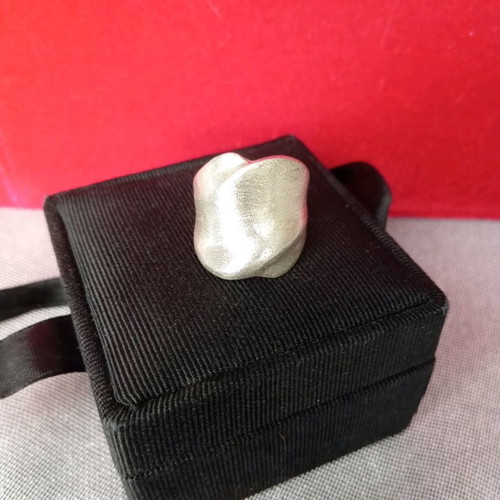 Silver 925 matte ring new, large
