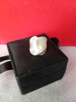 Silver 925 matte ring new, large