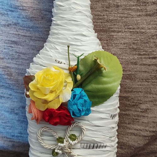 Handmade decorated bottles, pack of 6, new