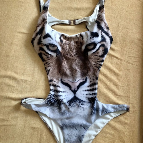 Sugarfree one-piece swimsuit XL with tiger print