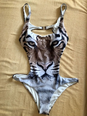 Sugarfree one-piece swimsuit XL with tiger print