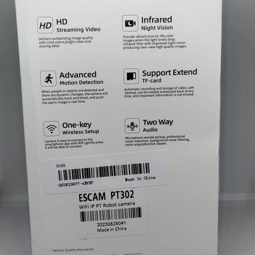 ESCAM PT302 WiFi IP Camera Robot 3MP HD iCam365 New