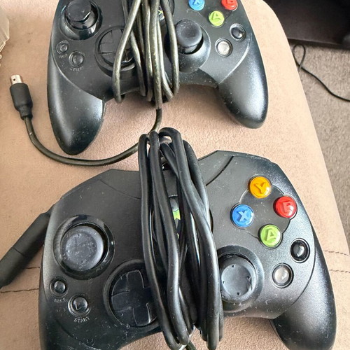 Xbox Original Crystal Edition 80GB softmod used console with 4 controllers