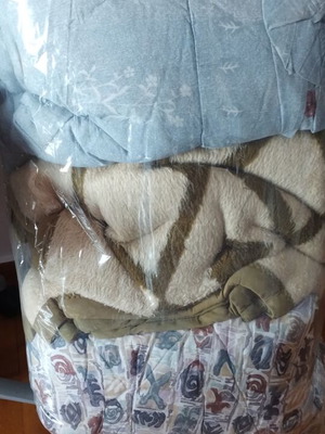 Two quilts and one blanket, warm bedding set